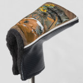 Horse Cowboy Boots Wagon Wheel Sunflower Western Golfheadcover (3/4 voorkant)