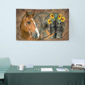 Horse Cowboy Boots Wagon Wheel Sunflower Western Spandoek (Beurs)