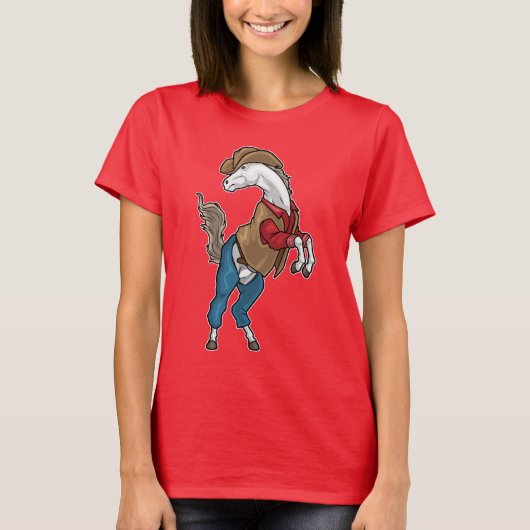 Horse Cowboy Cowboy hat T-shirt (Voorkant)