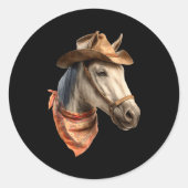 Horse Cowboy Equestrian Riding Funny Graphic  Ronde Sticker (Voorkant)