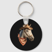 Horse Cowboy Equestrian Riding Funny Graphic  Sleutelhanger (Voorkant)