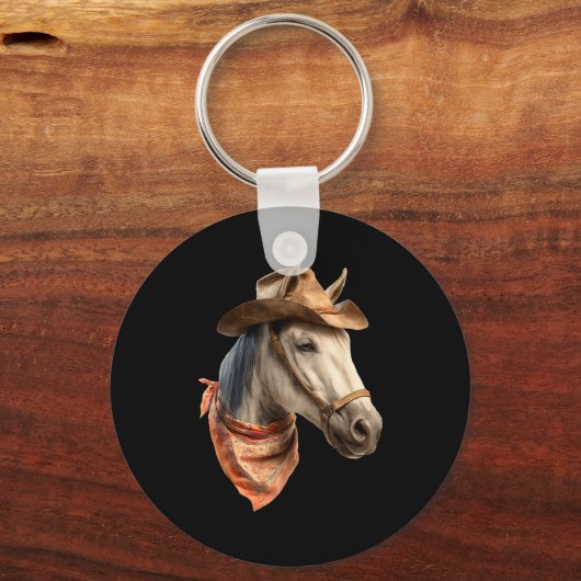 Horse Cowboy Equestrian Riding Funny Graphic Sleutelhanger (Voorkant)