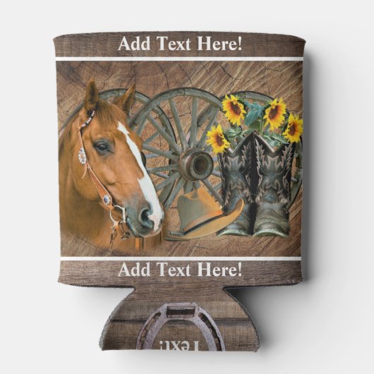 Horse Cowboy laarzen Wagon Wheel Western Blikjeskoeler (Achterkant)