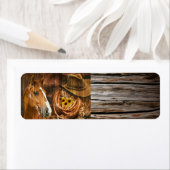 Horse Cowboy Pet Lasso Sunflower Rustige Barn Boar Etiket (Insitu)