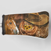 Horse Cowboy Pet Lasso Sunflower Rustige Barn Boar Golfheadcover (Voorkant)