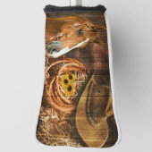 Horse Cowboy Pet Lasso Sunflower Rustige Barn Boar Golfheadcover (Draai 90)