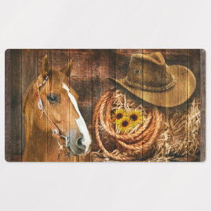 Horse Cowboy Pet Lasso Sunflower Rustige Barn Boar Labels
