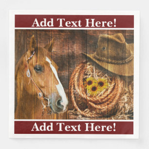 Horse Cowboy Pet Lasso Sunflower Rustige Barn Boar Servet