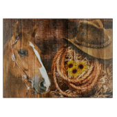Horse Cowboy Pet Lasso Sunflower Rustige Barn Boar Snijplank (Voorkant)