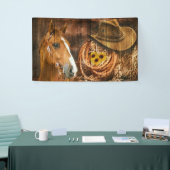 Horse Cowboy Pet Lasso Sunflower Rustige Barn Boar Spandoek (Beurs)
