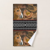 Horse Cowboy Pet Lasso Western Patroon Bad Handdoek (Handdoek)