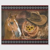 Horse Cowboy Pet Lasso Western Patroon Cadeaupapier (Vlak)