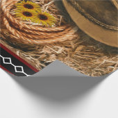 Horse Cowboy Pet Lasso Western Patroon Cadeaupapier (Hoek)