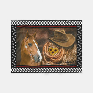 Horse Cowboy Pet Lasso Western Patroon Fleece Deken