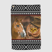 Horse Cowboy Pet Lasso Western Patroon Golfhanddoek (Voorkant)