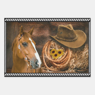 Horse Cowboy Pet Lasso Western Patroon Inpakpapier Vel