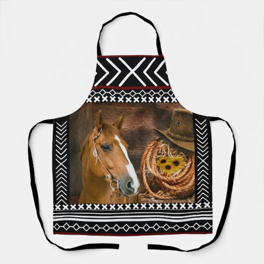 Horse Cowboy Pet Lasso Western Patroon Schort (Voorkant)