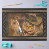 Horse Cowboy Pet Lasso Westerne zonnebloemen Tissuepapier (Craft)