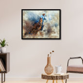Horse Cowboy Rodeo Print Poster kunstwerk