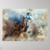 Horse Cowboy Rodeo Print Poster kunstwerk (Voorkant)