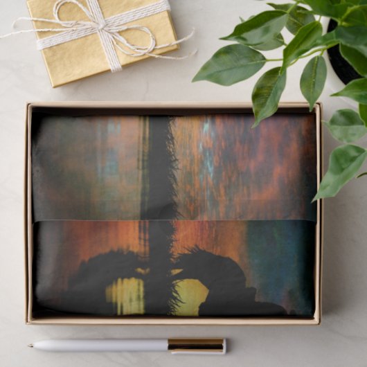 Horse Cowboy Silhouette Sunset Tissuepapier (Geschenk)