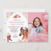 Horse Cowgirl Fotouitnodiging Kaart (Voorkant)