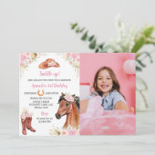 Horse Cowgirl Fotouitnodiging Kaart (Staand voorkant)