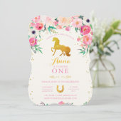 Horse Cowgirl Verjaardag Uitnodiging (Staand voorkant)