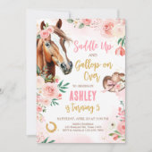 Horse Cowgirl Verjaardagsfeestje Kaart (Voorkant)