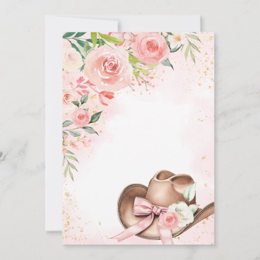 Horse Cowgirl Verjaardagsfeestje Kaart (Achterkant)