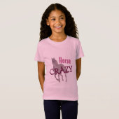 Horse CRAZY Cute for Equestrian Girls PINK T-shirt (Voorkant volledig)