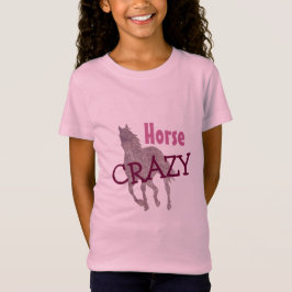 Horse CRAZY Cute for Equestrian Girls PINK T-shirt