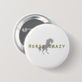 Horse Crazy Ronde Button 5,7 Cm (Voorkant /achterkant)