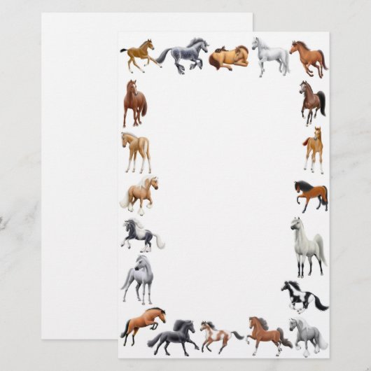 Horse Crazy Stationery Briefpapier (Voorkant / Achterkant)