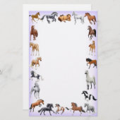Horse Crazy Stationery Lavender Briefpapier (Voorkant / Achterkant)