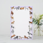 Horse Crazy Stationery Lavender Briefpapier (Staand voorkant)