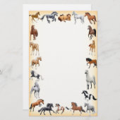 Horse Crazy Stationery Tangerine Briefpapier (Voorkant / Achterkant)