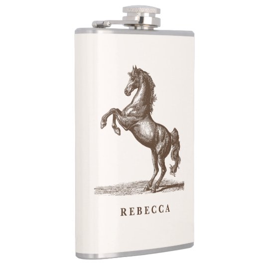 Horse Custom Name Equestrian Style Elegant Heupfles (Rechts)