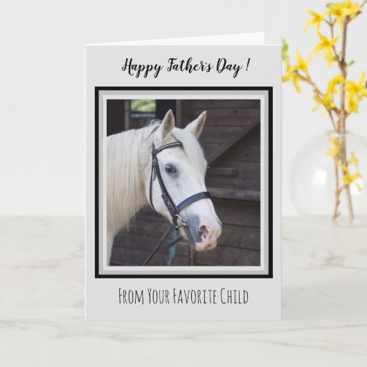 Horse Dad - Happy Vaderdag Schattige Horse Foto Kaart (Gele Bloem)