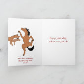Horse Dancing verjaardagskaart, naam voorzijde toe Kaart (Binnen)