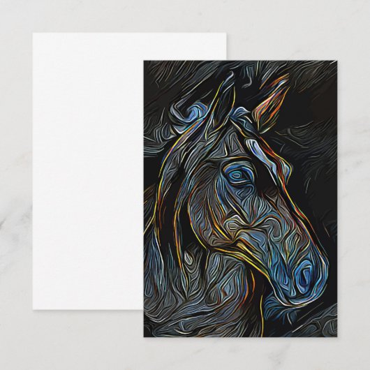 Horse Dark Bedankkaart (Voorkant / Achterkant)