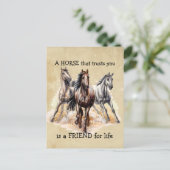 HORSE dat Trusts FRIEND voor het leven Citaat Briefkaart (Staand voorkant)