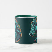 Horse Design, Rustic Farm Animal Artwork Cup Mok (Midden)