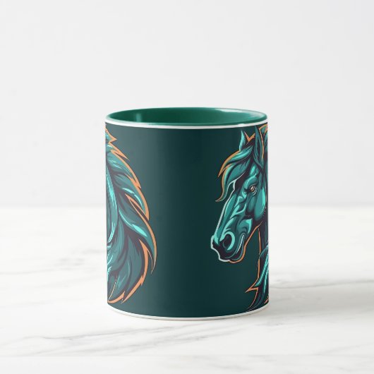 Horse Design, Rustic Farm Animal Artwork Cup Mok (Midden)