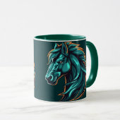 Horse Design, Rustic Farm Animal Artwork Cup Mok (Voorkant rechts)