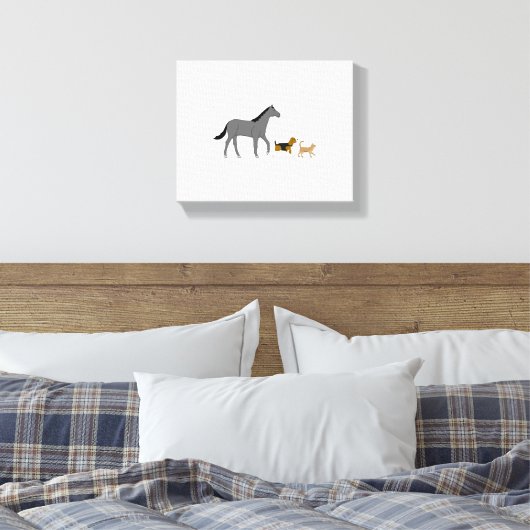 horse dog and cat canvas afdruk (Insitu (Slaapkamer))