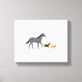 horse dog and cat canvas afdruk (Voorkant)