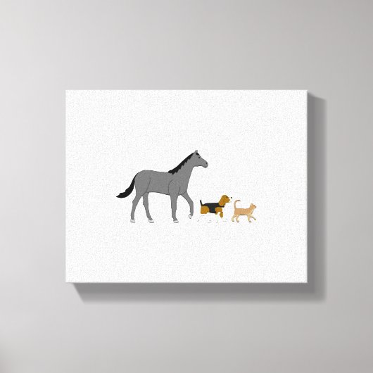 horse dog and cat canvas afdruk (Voorkant)