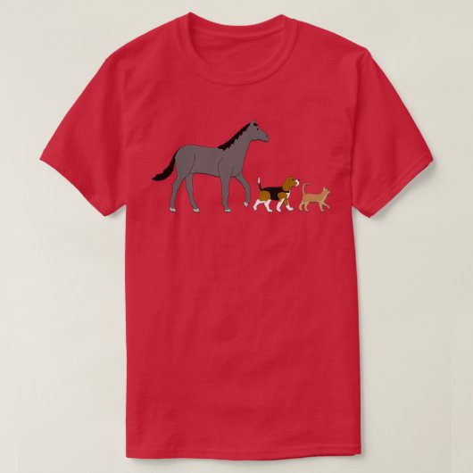 horse dog and cat t-shirt (Design voorkant)