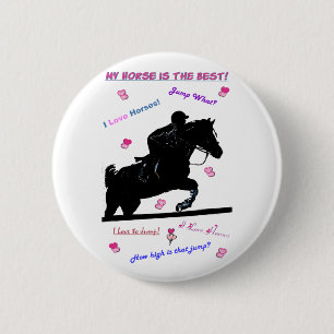 Horse Doodles Ronde Button 5,7 Cm